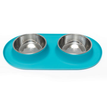 Double Silicone Feeder with Stainless Bowls