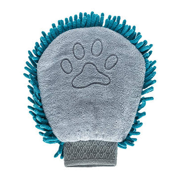 Microfiber Grooming Mitt, Blue