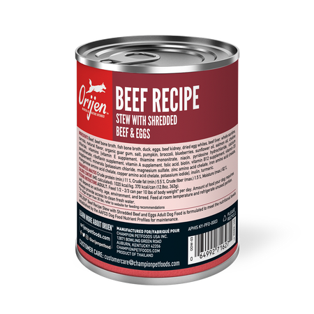 Orijen Wet Dog Food Beef Recipe Stew with Shredded Beef & Eggs