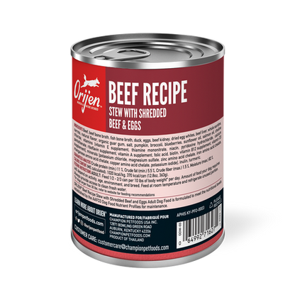 Orijen Wet Dog Food Beef Recipe Stew with Shredded Beef & Eggs