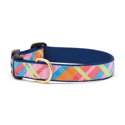 Pink Madras Dog Collar