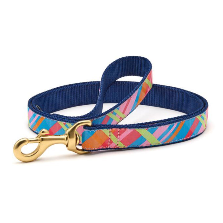 Pink Madras Dog Lead