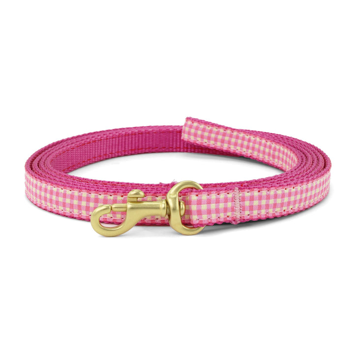 Pink Gingham Small Breed Dog Lead