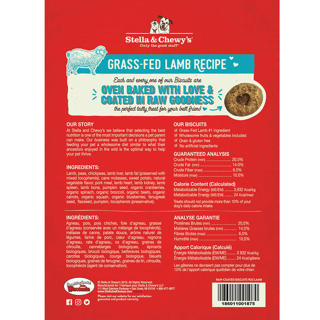 Stella&Chewy's Grass-Fed Lamb Raw Coated Biscuits