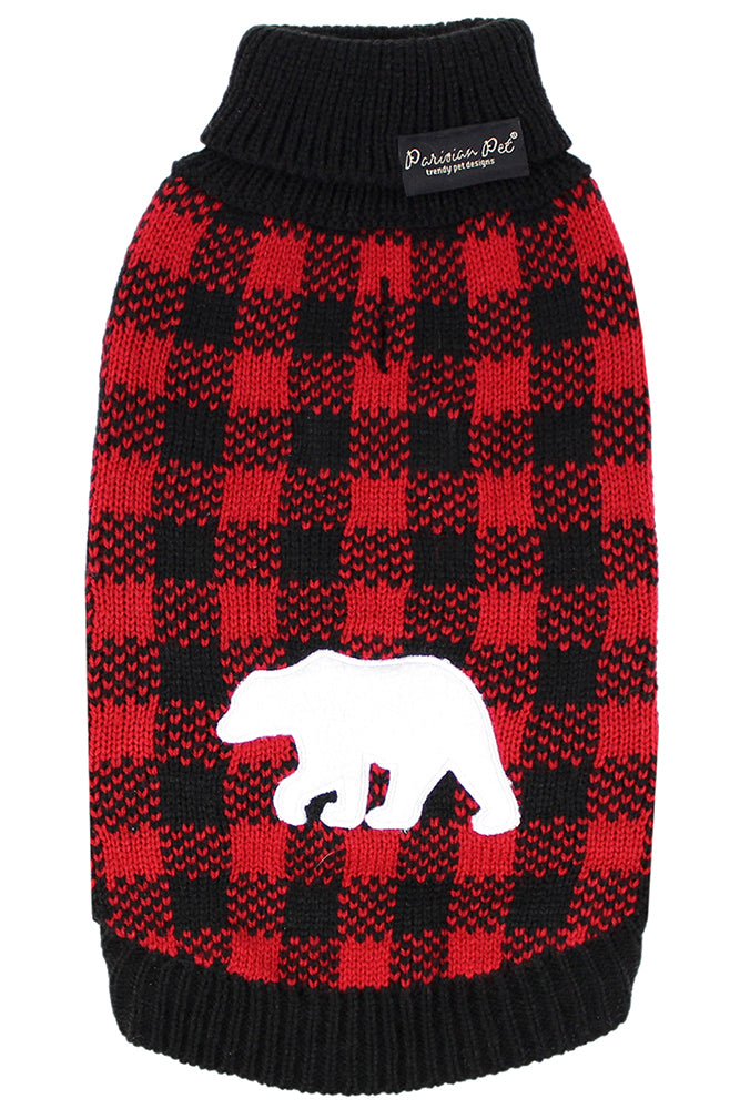 Buffalo Checkered Sweater, Polar Bear