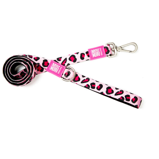 Classic Neoprene Dog Leash - Leopard Pink