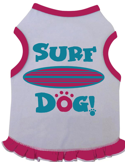 Surf Dog Tank White/Pink