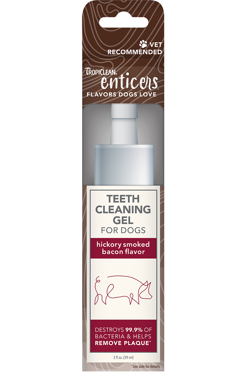 TropiClean Enticers Teeth Cleaning Gel – Hickory Smoked Bacon Flavor 2oz
