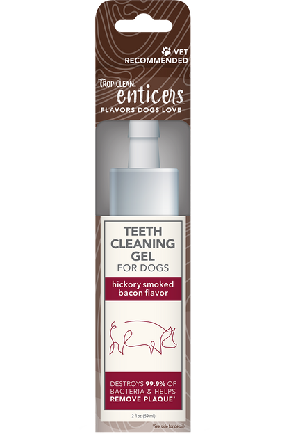 TropiClean Enticers Teeth Cleaning Gel – Hickory Smoked Bacon Flavor 2oz