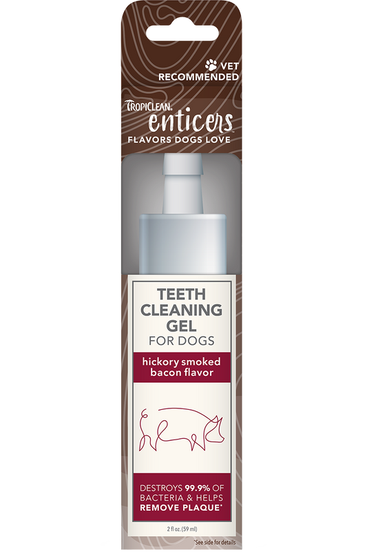 TropiClean Enticers Teeth Cleaning Gel – Hickory Smoked Bacon Flavor 2oz