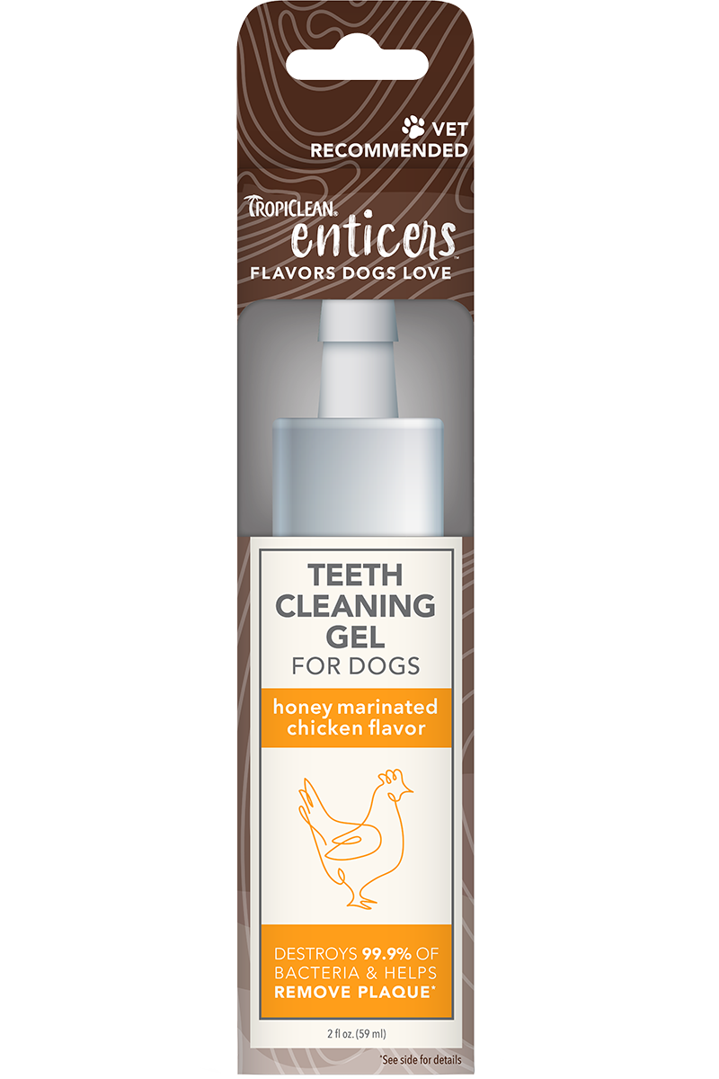 TropiClean Enticers Teeth Cleaning Gel – Honey Marinated Chicken Flavor 2oz