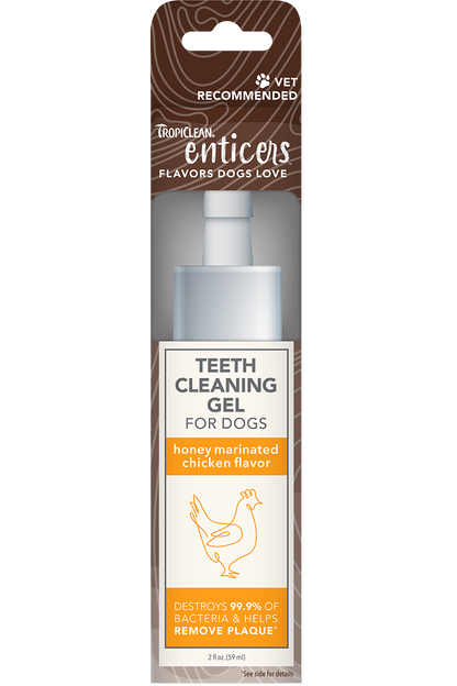 TropiClean Enticers Teeth Cleaning Gel – Honey Marinated Chicken Flavor 2oz