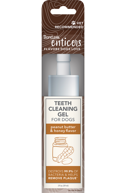 TropiClean Enticers Teeth Cleaning Gel – Peanut Butter & Honey Flavor 2oz