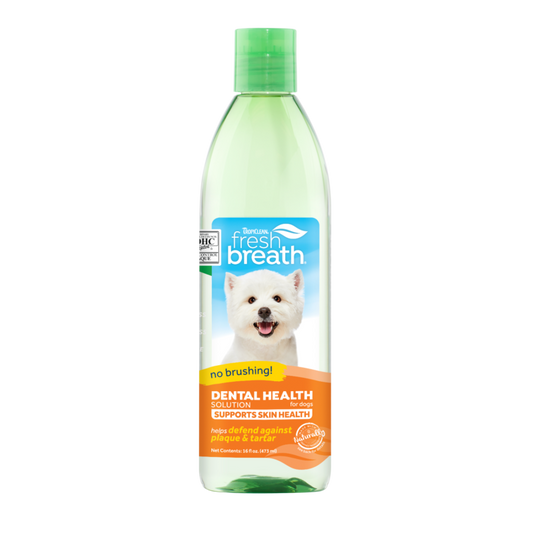 TropiClean Fresh Breath Dental Health Solution Plus Skin and Coat for Dogs