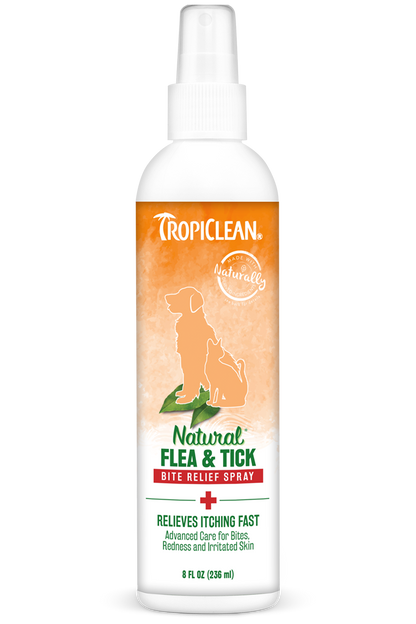 TropiClean Natural Flea & Tick Bite Relief Spray for Dogs and Cats ...