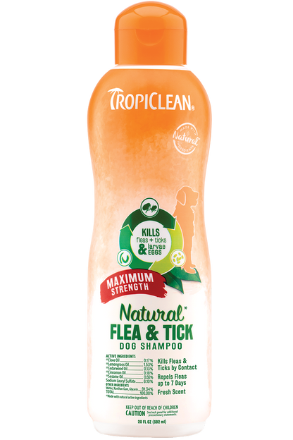 TropiClean Natural Flea & Tick Shampoo (Maximum Strength)