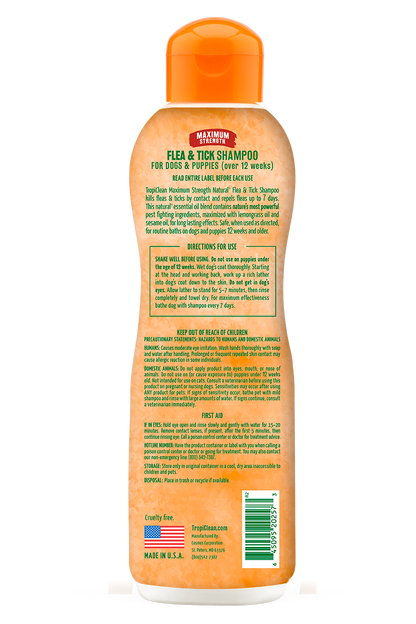 TropiClean Natural Flea & Tick Shampoo (Maximum Strength)