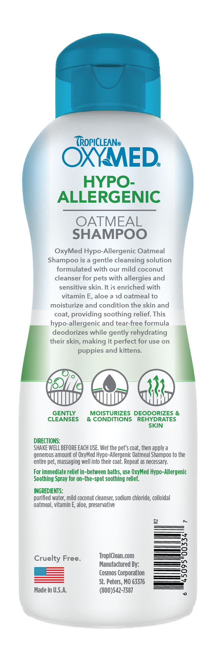 Tropiclean oxymed hypoallergenic oatmeal pet shampoo 2025