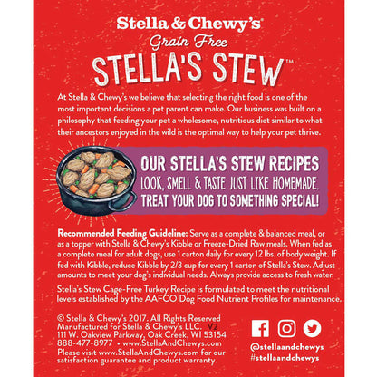 Stella&Chewy's Dog Wet Food - Cage-Free Turkey Stew