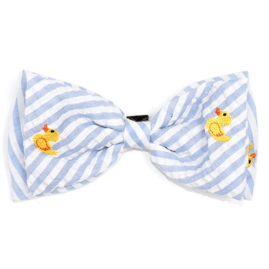 Blue Stripe Rubber Duck Bow Tie