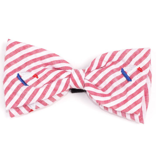 Red Stripe Sailboat Bow Tie