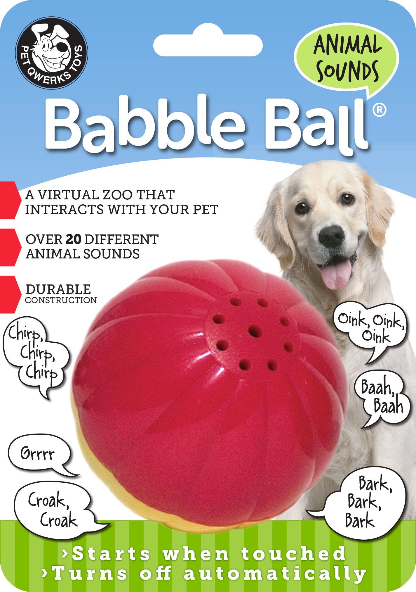 Pet Qwerks Animal Sounds Babble Ball