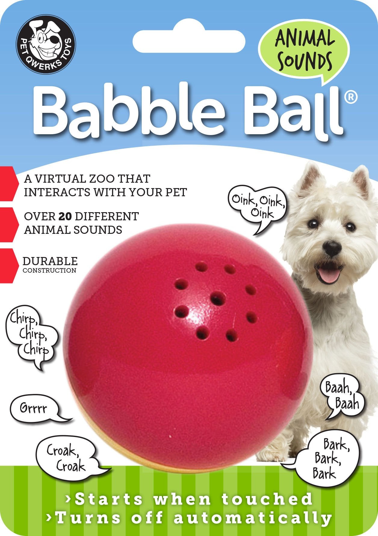 Pet Qwerks Animal Sounds Babble Ball