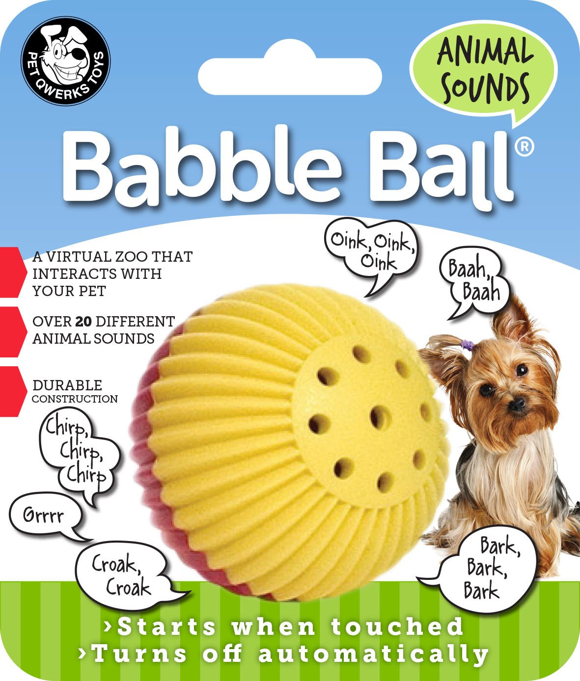 Pet Qwerks Animal Sounds Babble Ball