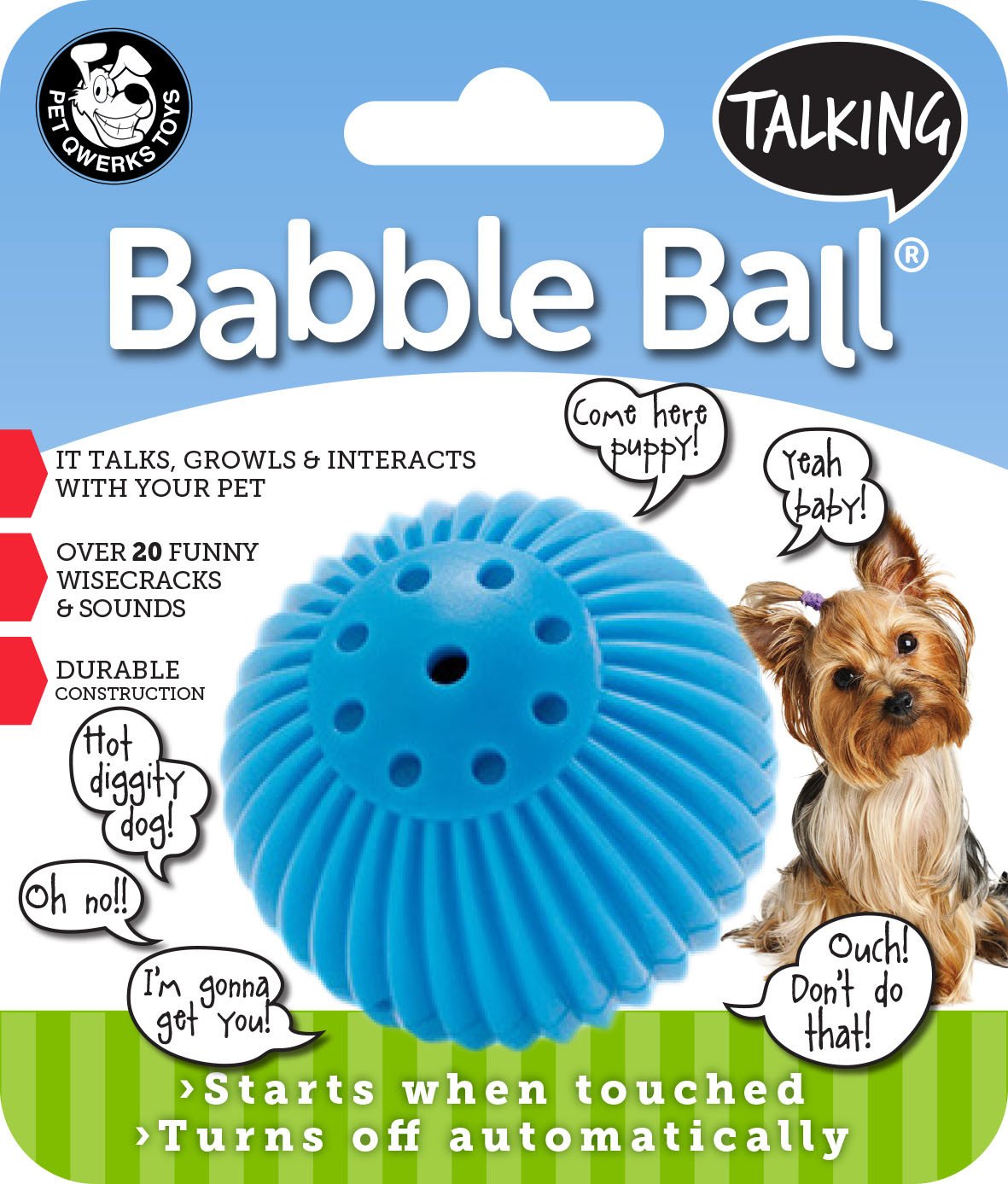 Pet Qwerks Talking Babble Ball Dog Toy