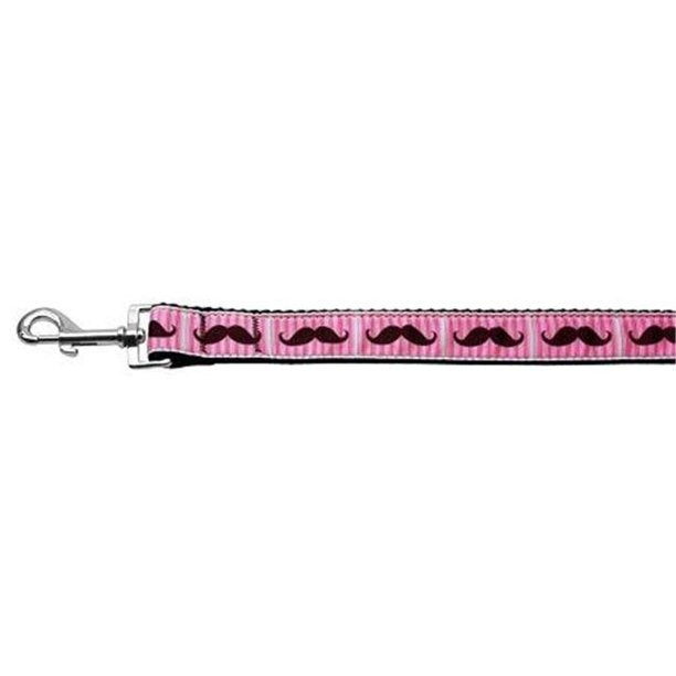 Moustache Dog Leash - Pink, 6ft