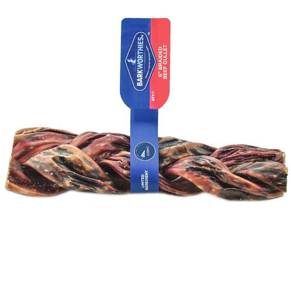 Barkworthies Beef Gullet Braided 6"