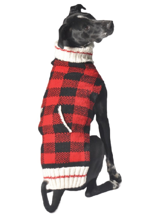 Buffalo Plaid Hand knit wool sweater