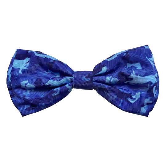 Camo Dogs Blue Bow Tie