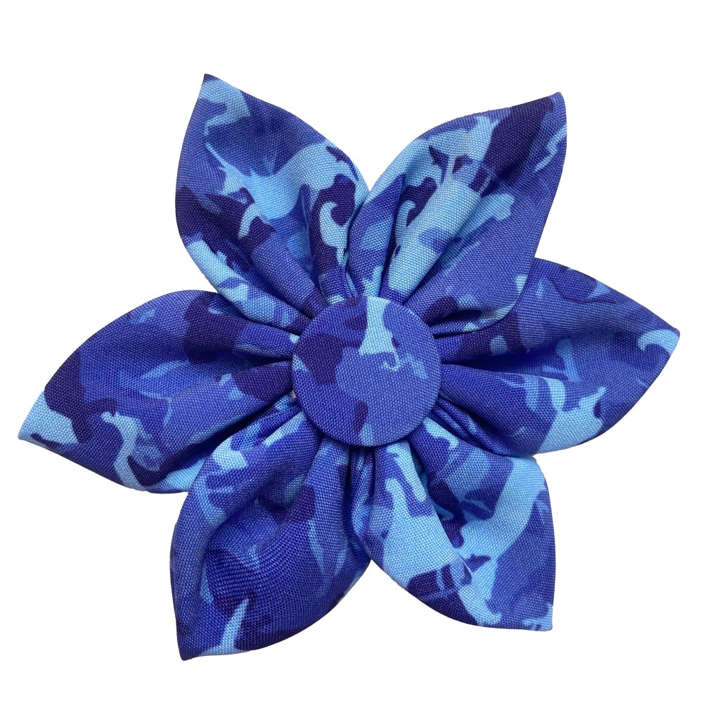 Camo Dogs Blue Pinwheel