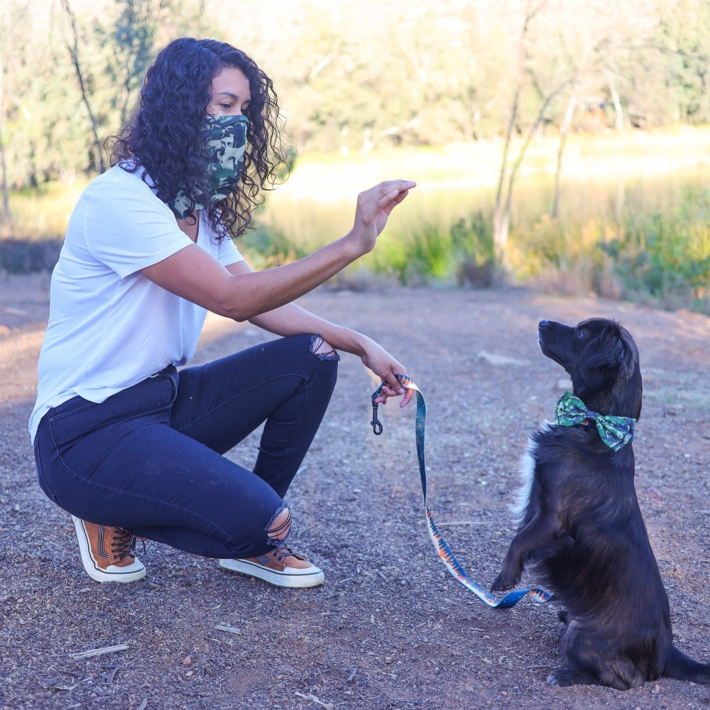 Camo Dogs Green Bow Tie