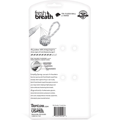 TropiClean Fresh Breath Tri-Floss Ball with Liquid Floss