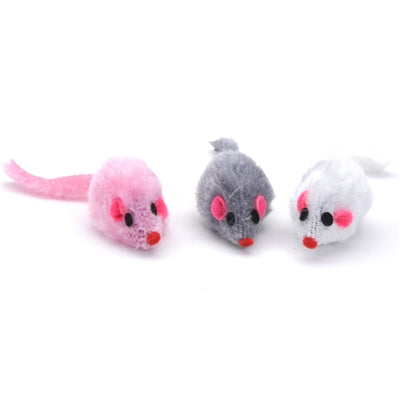 4.25" Furry Mice Cat Toy