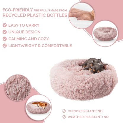 Super Lux Shaggy Fur Donut Bolster Pet Bed