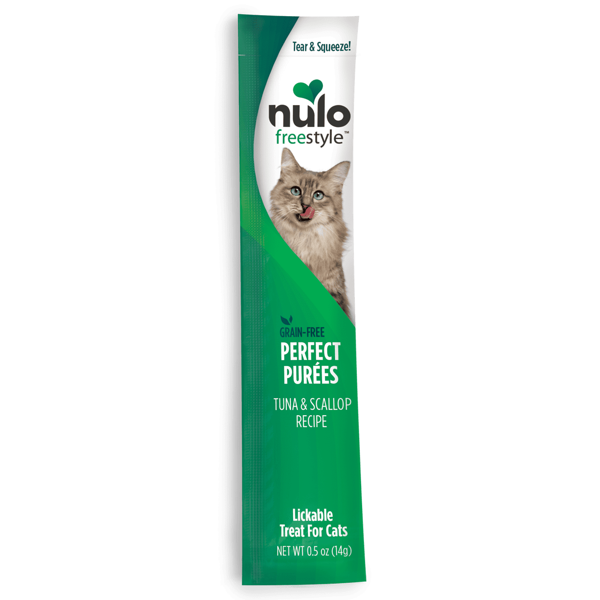 Nulo Freestyle Tuna & Scallop Recipe Grain-Free Perfect Puree Cat & Kitten treat,5oz