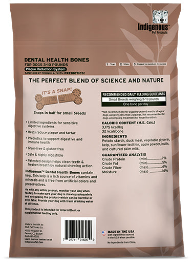 Indigenous Dental Health Bones Duck and Apple Flavor Mini 40ct