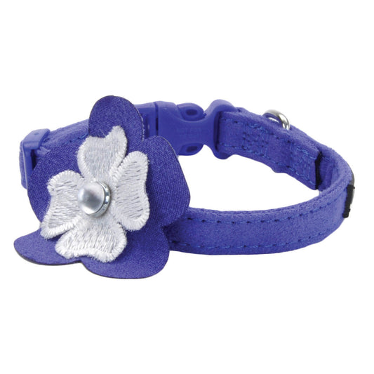 Li'l Pals Microfiber Collar Blue with Flower