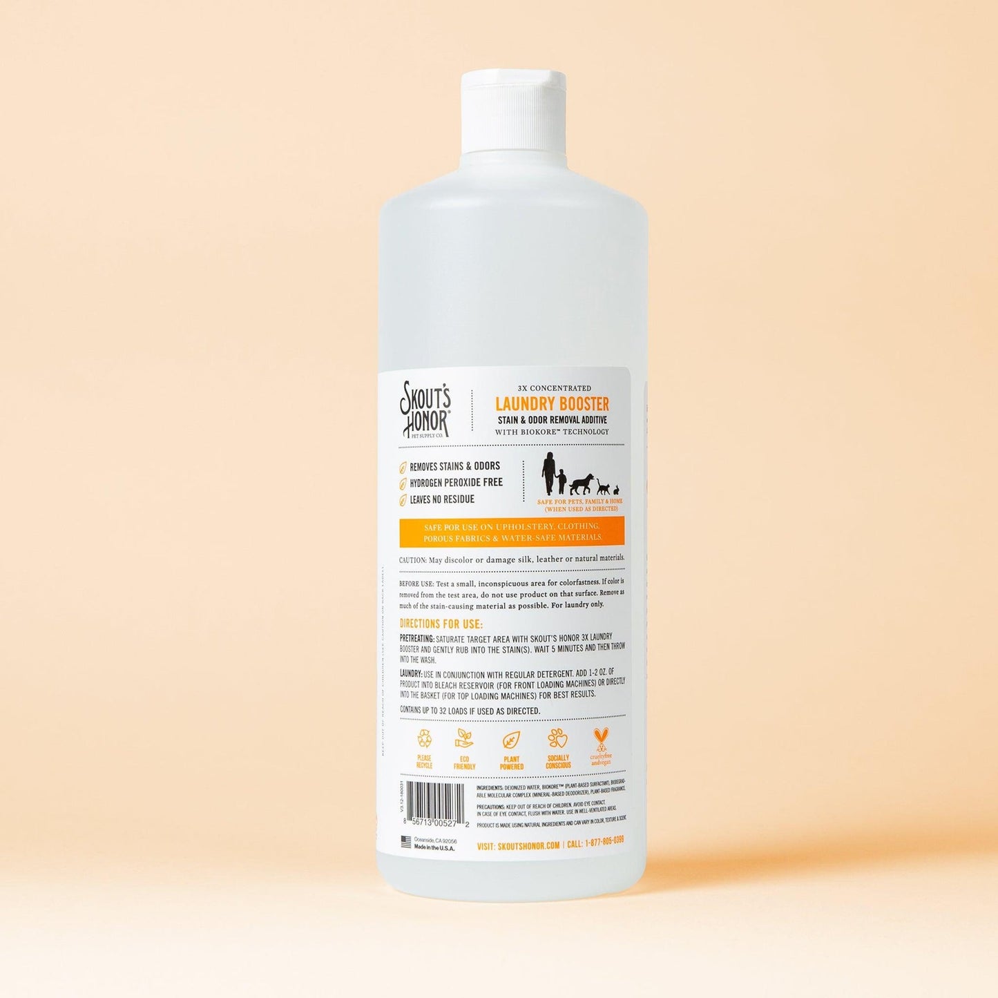 Skouts Honor Dog Laundry Booster Stain & Odor Removal Additive 32oz