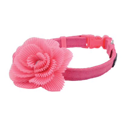 Li'l Pals Microfiber Collar Pink with Pink Flower