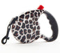 Retractable Leash Snow Leopard Print