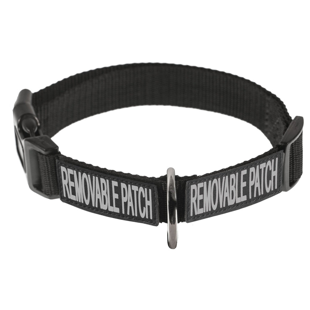 Omega Nylon Flat Collar ( Built-in Hook & Loop Fastener )