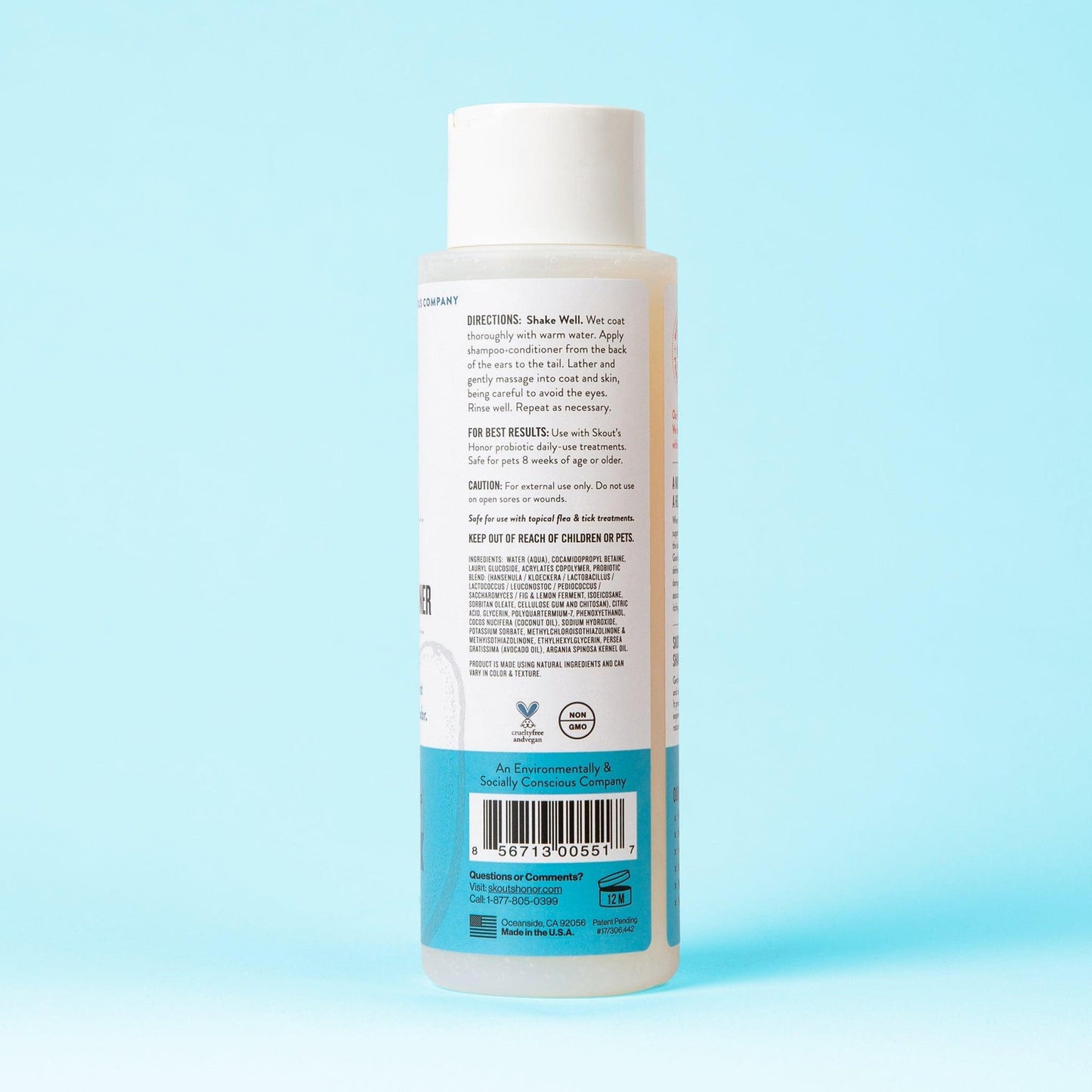 Skout's Honor Probiotic Shampoo+Conditioner Fragrance-Free (16oz)
