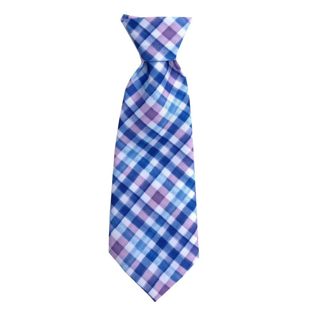 Purple Check Long Tie