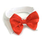 White Collar with Satin Bow Tie