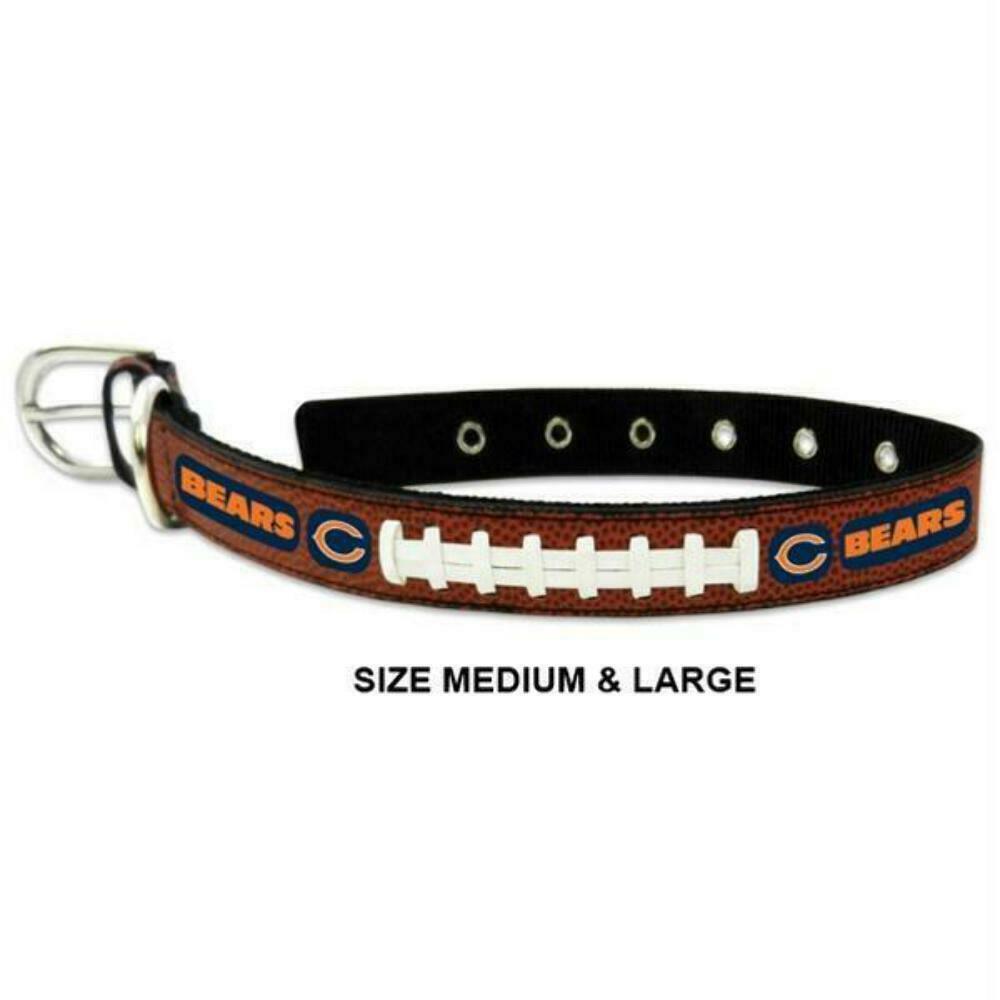NFL Chicago Bears Football Leather Dog Collar