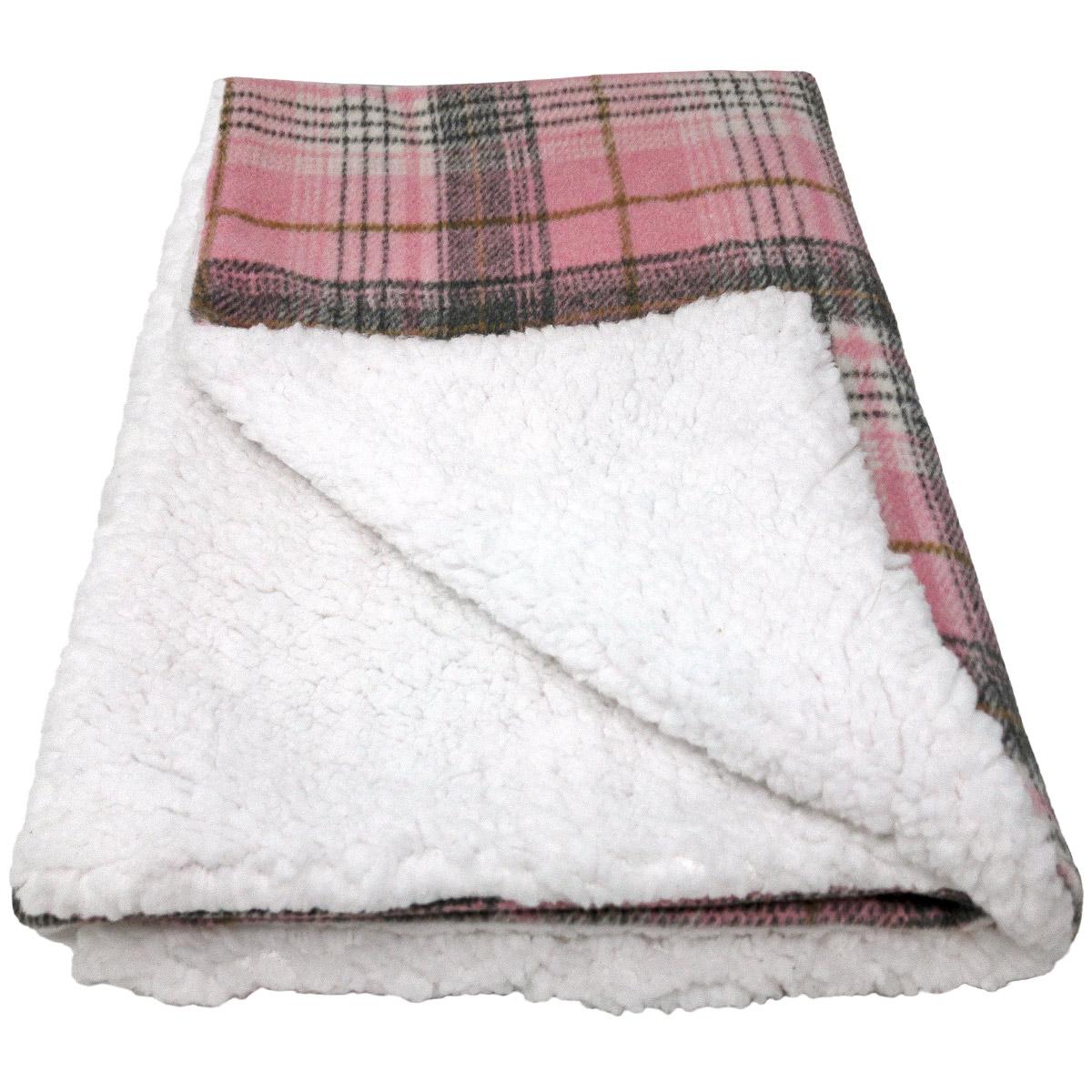 Sherpa-Lined Dog Blanket, Pink